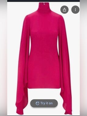 Rat & Boa Fuchsia Long-Sleeve Cape Dress